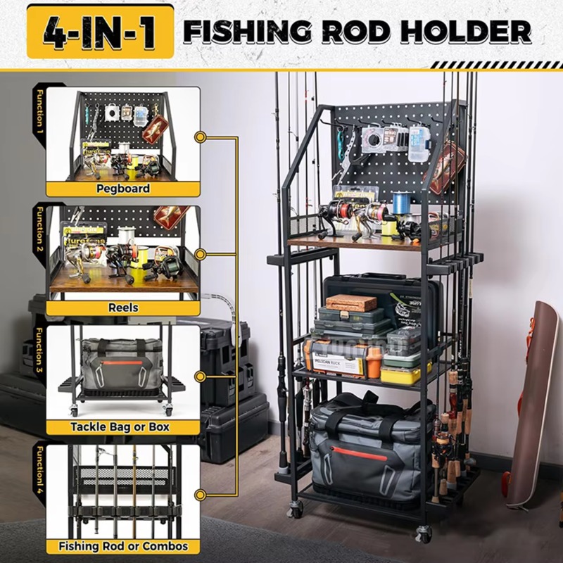 رف تخزين معدات الصيد، حامل لقض - مراجعة Fishing Line Spool وسعره